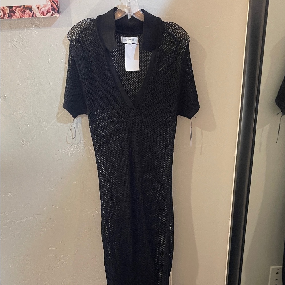 L*Space Black Mesh Swim Coverup